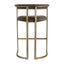 Dino Kitchen Stool with Upholstered Arms - Chocolate Linen