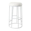 Aiden White Steel Bar Stool - Natural Linen