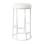 Aiden White Steel Bar Stool - Natural Linen
