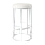 Aiden White Steel Bar Stool - Natural Linen
