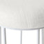Aiden White Steel Bar Stool - Natural Linen