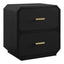Anderson 2 Drawer Bedside Table - Black