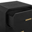 Anderson 2 Drawer Bedside Table - Black