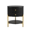 Aimee Round Bedside Table - Black