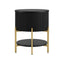 Aimee Round Bedside Table - Black