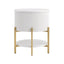Aimee Round Bedside Table - White