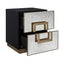 Mira 50x60cm Mirrored Bedside Table - Antique Gold