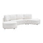 Oriel Modular 5 Seater Sofa - White Chenille