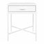 Nessa 45x60cm 1 Drawer Bedside Table - All White
