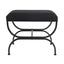 Novak Black Iron Stool - Black Linen