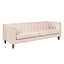 Tuxedo 3 Seater Tufted Sofa - Fawn Linen