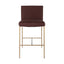Heston Brass Kitchen Stool with Back - Chocolate Linen