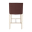 Heston Brass Kitchen Stool with Back - Chocolate Linen