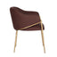 Heston Brass Dining Chair with Arms - Chocolate Linen