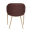 Heston Brass Dining Chair with Arms - Chocolate Linen