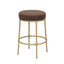 Heston Brass Kitchen Stool - Chocolate Linen