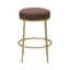 Heston Brass Kitchen Stool - Chocolate Linen