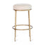 Heston Brass Bar Stool - Natural Linen