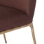 Heston Brass Dining Chair - Chocolate Linen