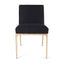Heston Brass Dining Chair - Black Linen