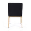 Heston Brass Dining Chair - Black Linen