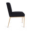 Heston Brass Dining Chair - Black Linen