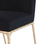 Heston Brass Dining Chair - Black Linen