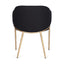 Heston Brass Dining Chair with Arms - Black  Linen