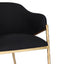 Heston Brass Dining Chair with Arms - Black  Linen