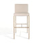 Heston Brass Bar Stool with Back - Natural Linen