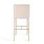 Heston Brass Bar Stool with Back - Natural Linen