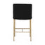 Heston Brass Kitchen Stool with Back - Black Linen