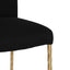 Heston Brass Kitchen Stool with Back - Black Linen