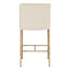 Heston Brass Kitchen Stool with Back - Natural Linen