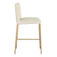 Heston Brass Kitchen Stool with Back - Natural Linen