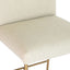 Heston Brass Kitchen Stool with Back - Natural Linen