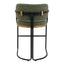 Charly Kitchen Stool - Olive Green Vegan Leather