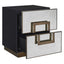 Mira Mirrored Bedside Table - Antique Bronze