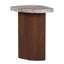 Solstice River Brown Marble Side Table - Walnut