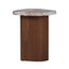 Solstice River Brown Marble Side Table - Walnut