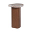Solstice River Brown Marble Side Table - Walnut