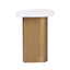 Solstice White Marble Side Table - Antique Gold