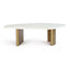 Solstice White Marble Coffee Table - Large Antique Gold