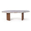 Solstice River Brown Marble Coffee Table - Large Walnut