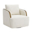 Compton Swivel Arm Chair - Brass/Ivory