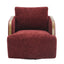 Compton Swivel Arm Chair - Brass/Burgundy Chenille