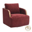 Compton Swivel Arm Chair - Brass/Burgundy Chenille