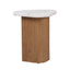 Solstice Ivory Cloud Marble Tables Set of 3 - Oak
