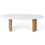 Solstice Ivory Cloud Marble Tables Set of 3 - Oak