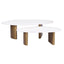 Solstice White Marble Tables Set of 3 - Antique Gold